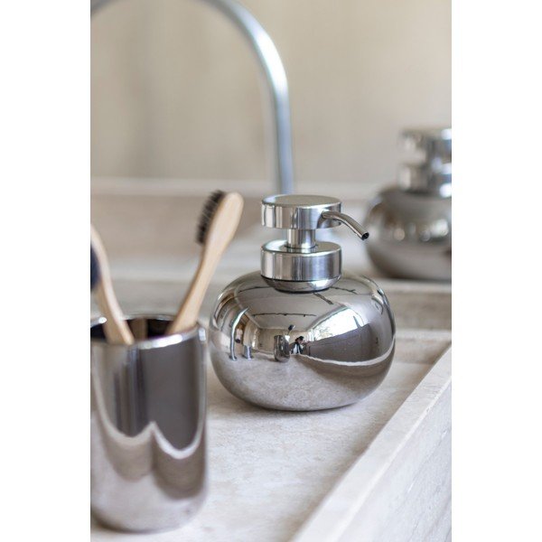 Ezüstszínű kerámia szappanadagoló 200 ml Lotus – Mette Ditmer Denmark-image-1