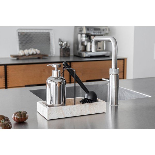 Ezüstszínű kerámia szappanadagoló 200 ml Lotus – Mette Ditmer Denmark-image-1