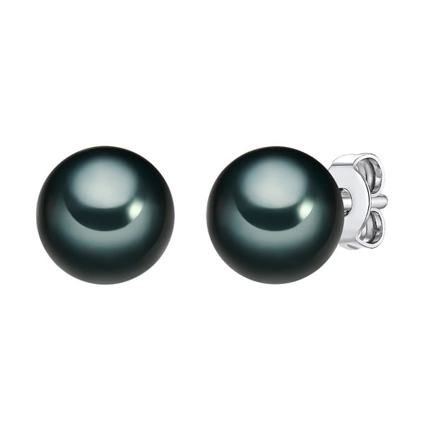 Gyöngy fülbevaló zöld gyönggyel, ⌀ 0,8 cm - Perldesse