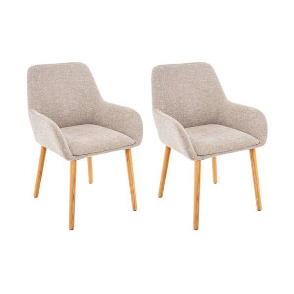 Bézs textil karfás étkezőszék szett 2 db-os Carlton – Støraa