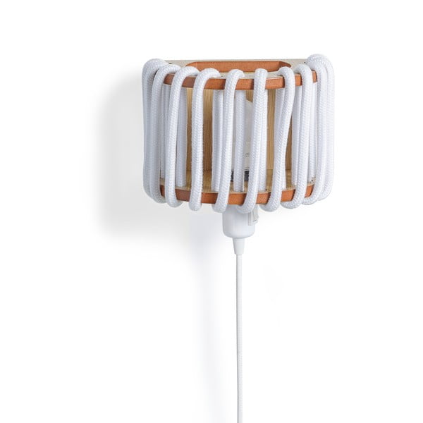 Macaron fehér falilámpa fa szerkezettel, hossz 20 cm - EMKO-image-1