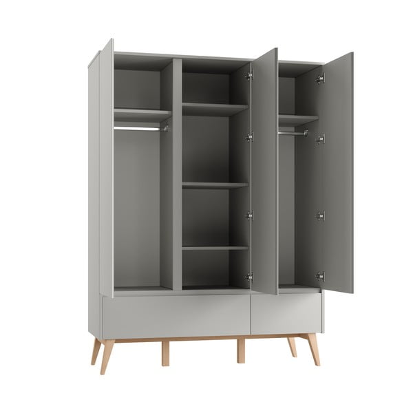 Szürke gyerek ruhásszekrény 149x52,5 cm Swing – Pinio-image-4