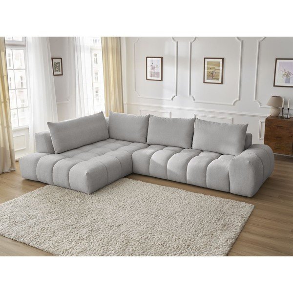 Világosszürke sarokkanapé (bal oldali) Everest – Bobochic Paris-image-1