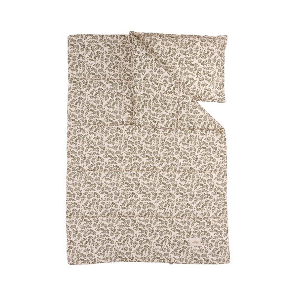 Zöld-krémszínű babaágynemű szett Green Floral – Malomi Kids-image-2