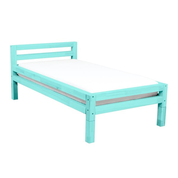 Single türkiz fenyő egyszemélyes ágy, 90 x 160 cm - Benlemi-image-1