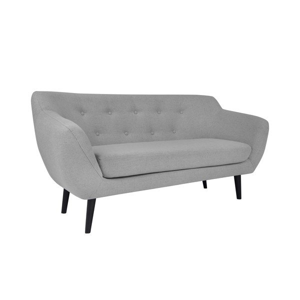 Piemont világosszürke 2 személyes kanapé barna lábakkal - Mazzini Sofas-image-2