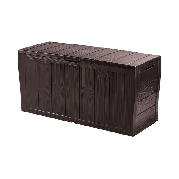 Sötétbarna műanyag kerti tárolódoboz Sherwood – Keter