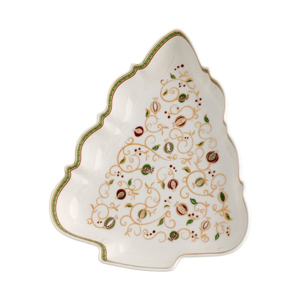 Tempo di Festa fehér kínálótál karácsonyi mintával - Brandani