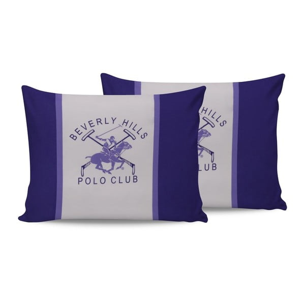 Polo Club Purple pamut párnahuzat, 2 darabos szett, 50 x 70 cm