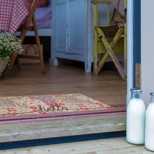 Kókuszrost lábtörlő 40x120 cm Hello Scribbly Floral – Artsy Doormats-image-3