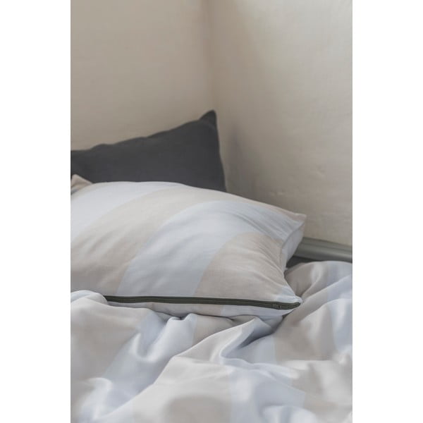 Világosszürke-bézs egyszemélyes pamut-szatén ágyneműhuzat 140x200 cm Diagonal – Mette Ditmer Denmark-image-2