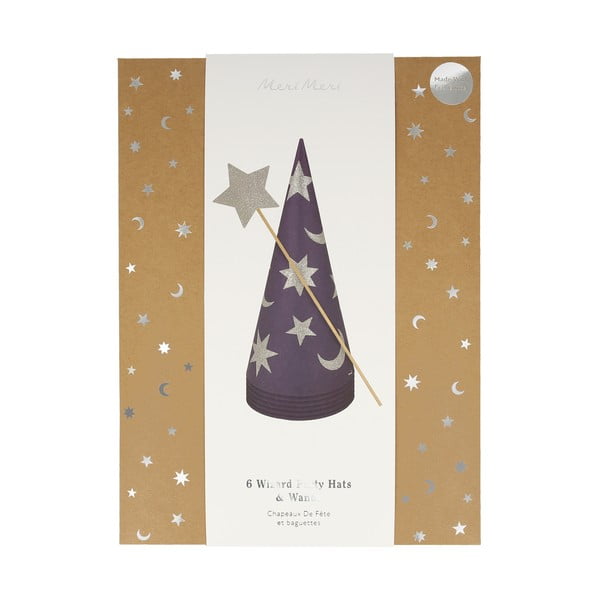 Parti sapka készlet 6 db-os Wizard - Meri Meri-image-3