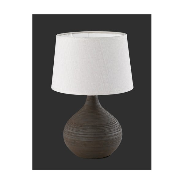 Martin sötétbarna kerámia-szövet asztali lámpa, magasság 29 cm - Reality-image-4