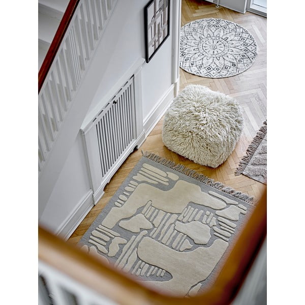 Krémszínű gyapjú puff Lomba – Bloomingville-image-3