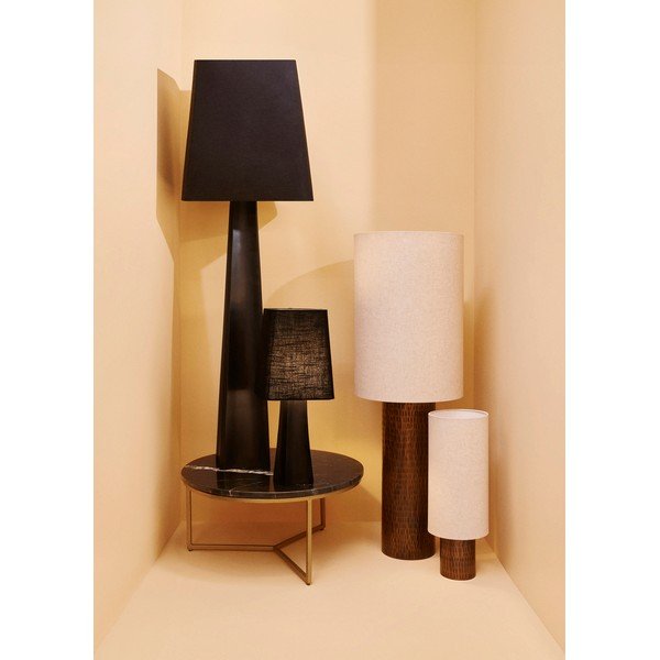 Fekete fém asztali lámpa textil búrával (magasság 61 cm) Tripura – Bizzotto-image-1