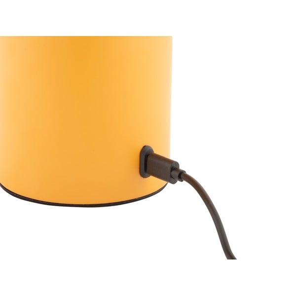 Okkersárga LED dimmelhető asztali lámpa fém-üveg búrával (magasság 29,5 cm) Camp – Leitmotiv-image-3