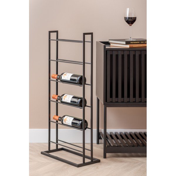 Fekete fém bortartó polcos állvány, palackok száma 5 38x84,5x20 cm Single Floor – PT LIVING-image-1