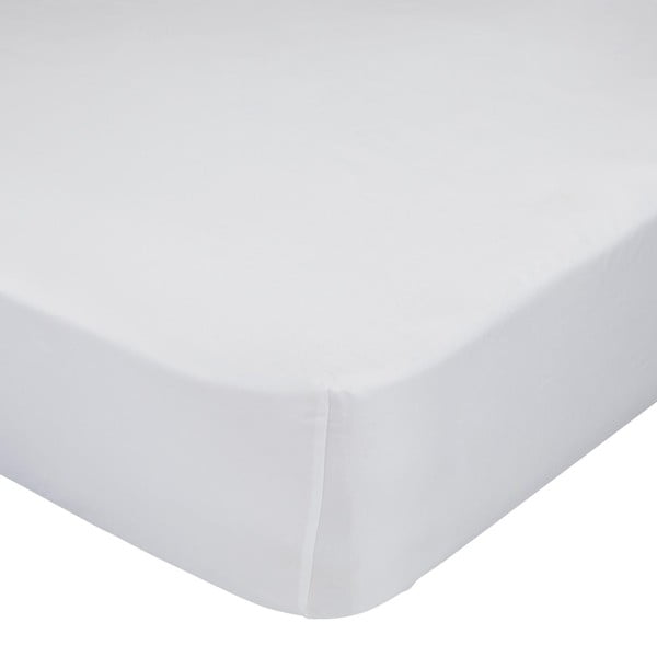 Fehér elasztikus lepedő 100% pamutból, 90 x 200 cm - Baleno