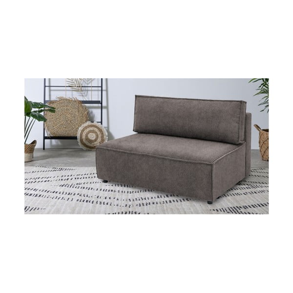 Világosbarna kordbársony kanapé modul (középső rész) Nihad modular – Bobochic Paris-image-1