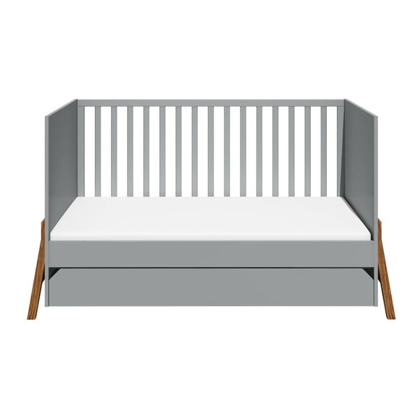 Lotta szürke babaágy ágy alatti fiókkal, 70 x 140 cm - BELLAMY-image-1