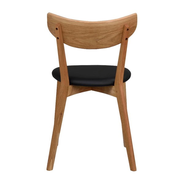 Ami barna tölgyfa étkezőszék fekete ülőrésszel - Rowico-image-3