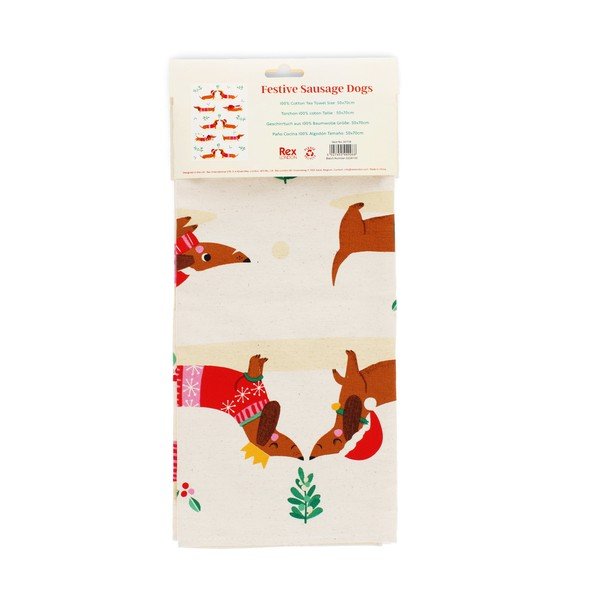 Pamut konyharuha 70x50 cm Festive Sausage Dog – Rex London-image-3