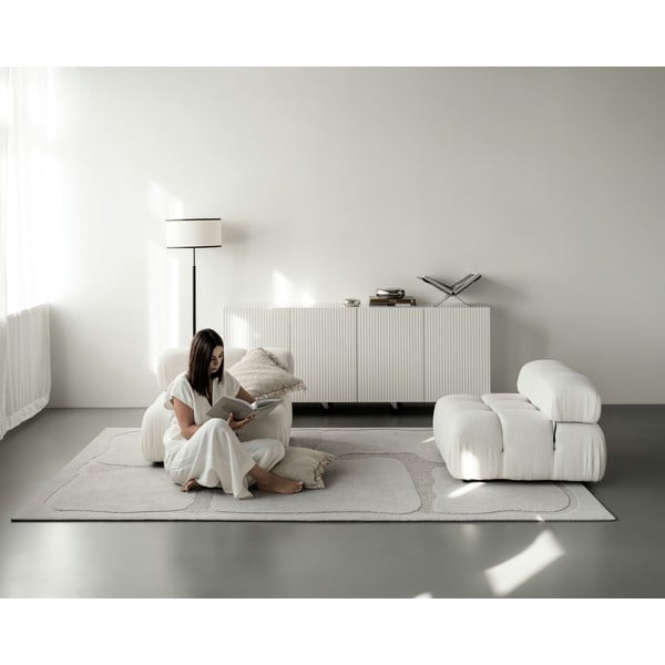 Világosszürke gyapjú szőnyeg 200x300 cm Morphic Organica – Agnella-image-3