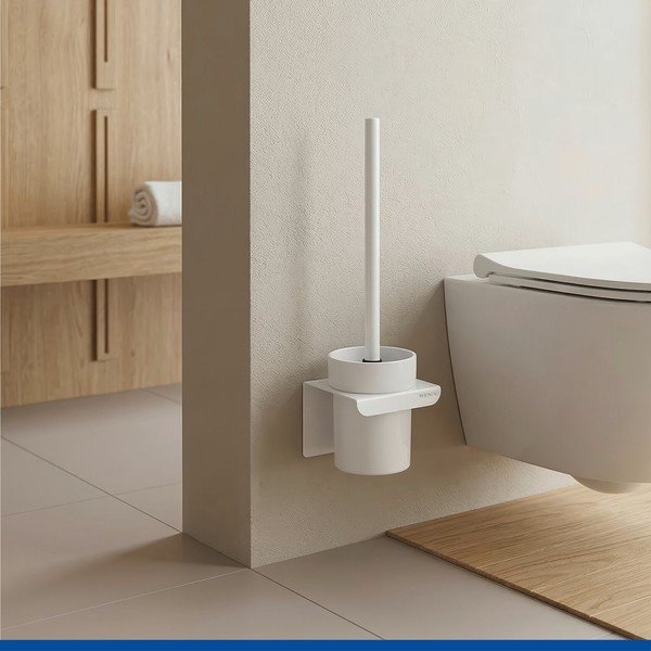 Fehér öntapadós műanyag Turbo-Loc WC-kefe Lizan – Wenko-image-1