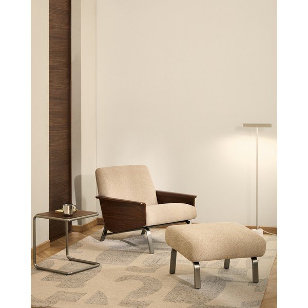 Világosbarna zsenília fotel Amsen – Kave Home-image-1