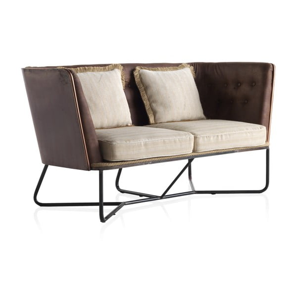 Kétszemélyes kanapé, fém konstrukcióval és párnákkal - Geese