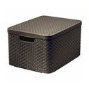 Sötétbarna fedeles műanyag tárolódoboz 33x44,5x25 cm Style – Curver