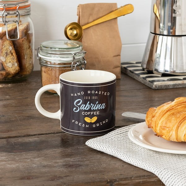 Antracitszürke-krémszínű kerámia bögre 350 ml Sabrina – Rex London-image-1