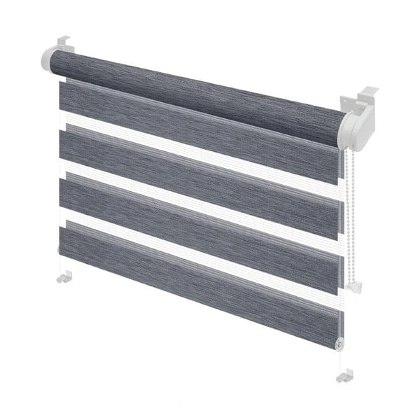 Antracitszürke nappali-éjszakai roló 80x150 cm Zebra Silvalin – Gardinia-image-1
