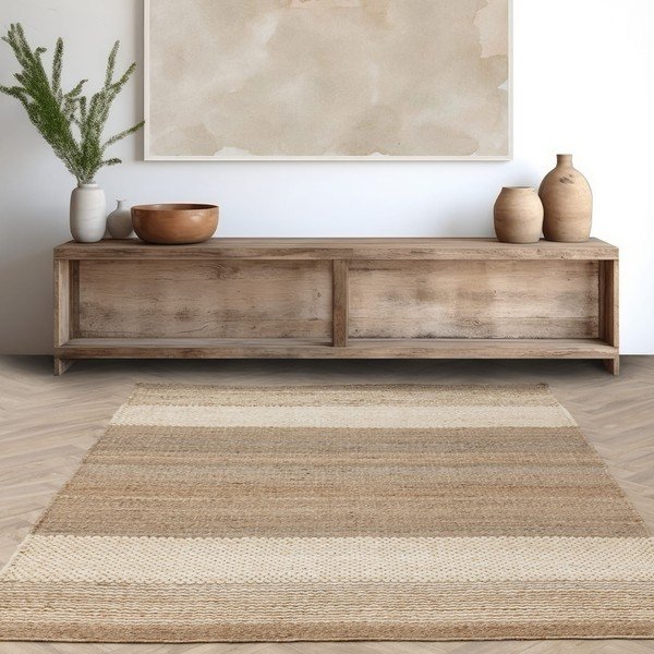 Fehér-bézs kétoldalas kézi szövésű juta szőnyeg 200x300 cm Cedar – Asiatic Carpets-image-1