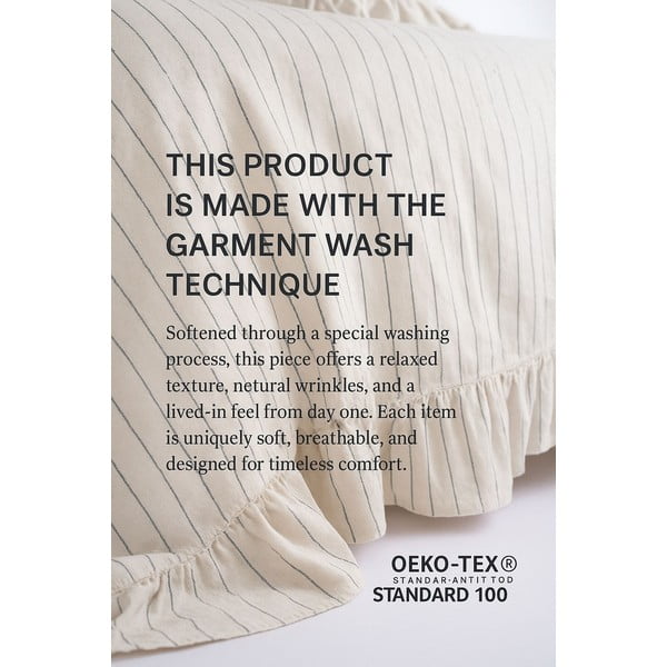 Bézs egyszemélyes renforcé pamut ágyneműhuzat 140x200 cm Amalia Striped – Mila Home Luxury-image-4