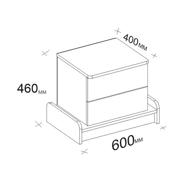 Fehér éjjeliszekrény Marina – Kalune Design-image-3