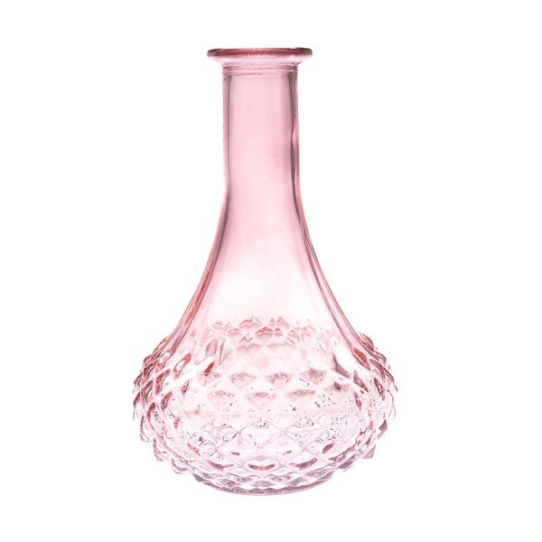 Rózsaszín üveg váza (magasság 21 cm) – Dakls