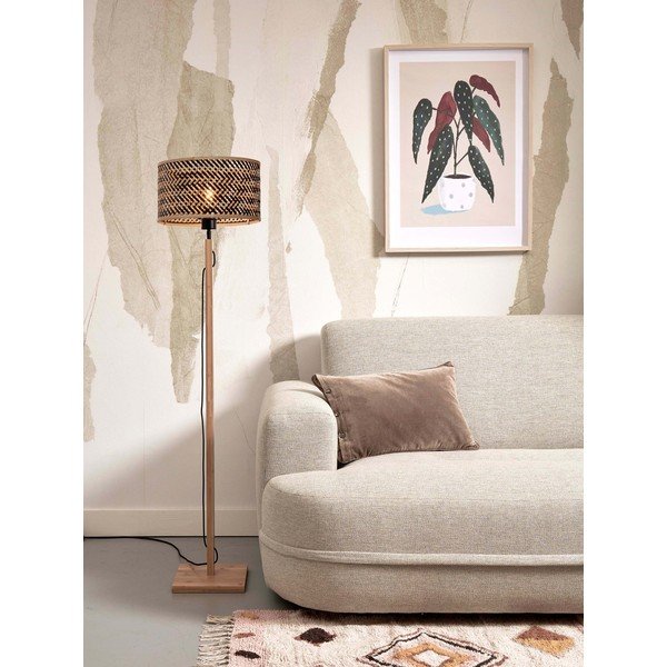 Fekete-natúr színű állólámpa bambusz búrával (magasság 128 cm) Java – Good&Mojo-image-3