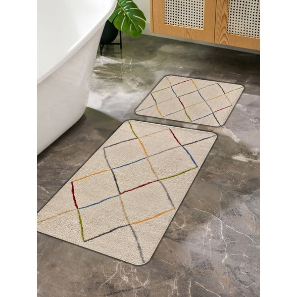 Bézs fürdőszobai kilépő szett 2 db-os 60x100 cm – Mila Home-image-4