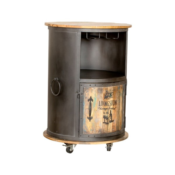 Fekete fém bortartó szekrény, palackok száma 9, 60x85 cm Luni – Interia Home & Living-image-2