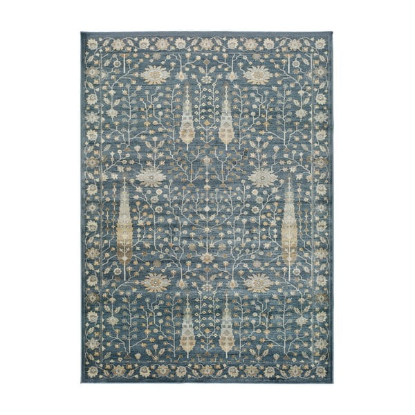 Vintage Flowers kék viszkóz szőnyeg, 160 x 230 cm - Universal