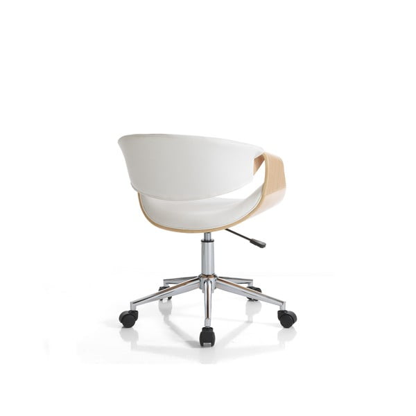Fehér-natúr színű bőrutánzat irodai szék Visby – Tomasucci-image-3