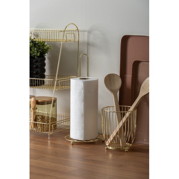 Aranyszínű fém papírtörlő tartó ø 15 cm   Wired – PT LIVING-image-1