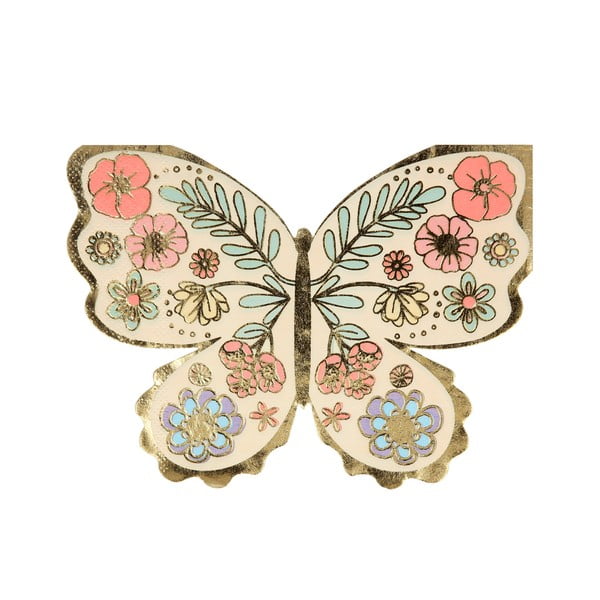 Papír szalvéta szett 16 db-os Floral Butterfly – Meri Meri