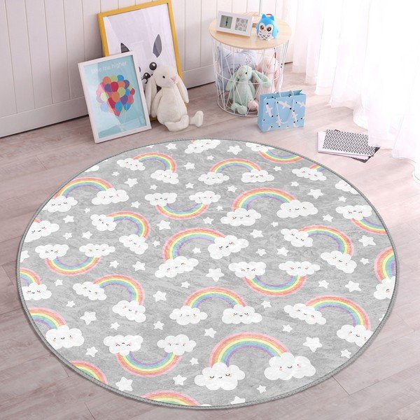 Szürke gyerek szőnyeg ø 120 cm Comfort – Mila Home-image-4