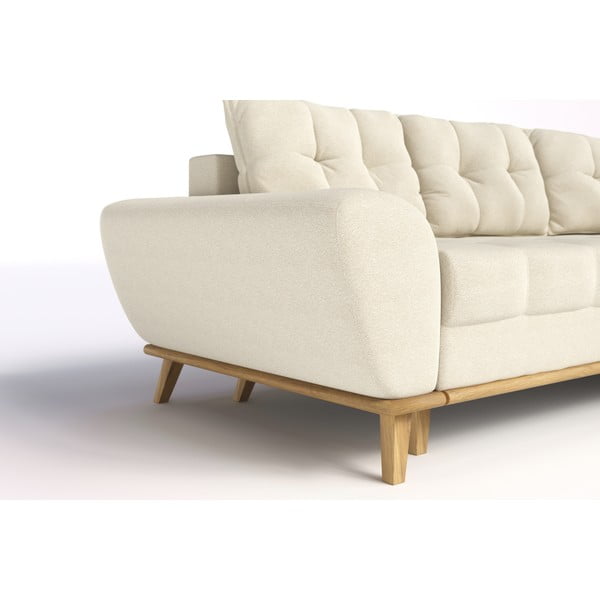 Krémszínű kinyitható sarokkanapé (jobb oldali) Balitco – Ropez-image-4