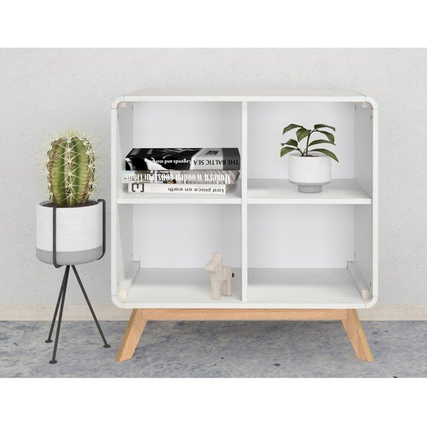 Fehér könyvespolc 75x75 cm Caitlin – Støraa-image-1