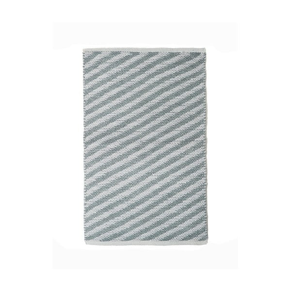 Diagonal szürke kézzel szőtt pamut szőnyeg, 60 x 90 cm - Pipsa