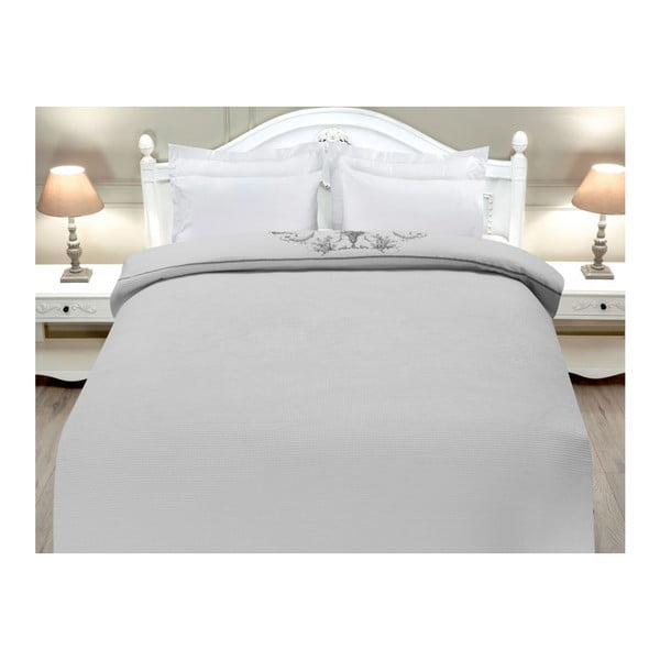 Denah szürke pamut ágytakaró kétszemélyes ágyra, 200 x 220 cm - Madame Coco