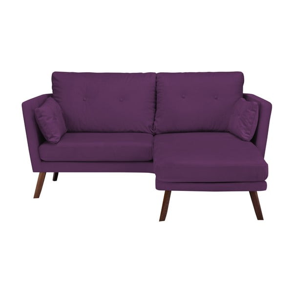 Elena sötétlila háromszemélyes kanapé, fekvőfotellel a jobb oldalon - Mazzini Sofas-image-2